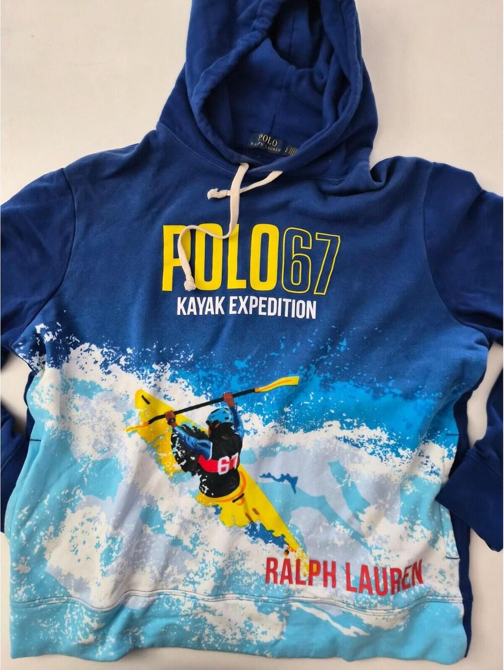 Polo Ralph Lauren Men's Polo 67 Kayak Expedition Graphic Fleece Hoodie Blue L